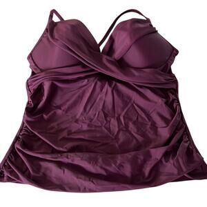 Cindy’s Aunt Purple Wine Tankini Top NWT Woman Size 14